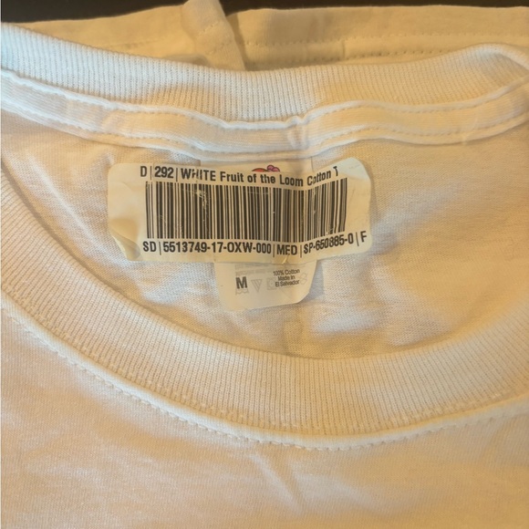 Fruit of the Loom White T-Shirt with Black Design - Picture 4 of 6